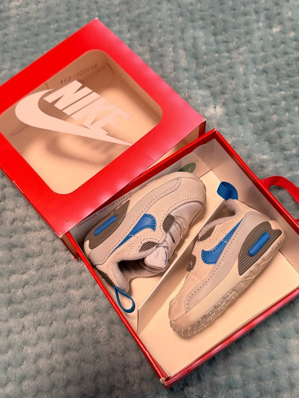 Nike Toddler Gray and Blue Air Max Style Sneakers